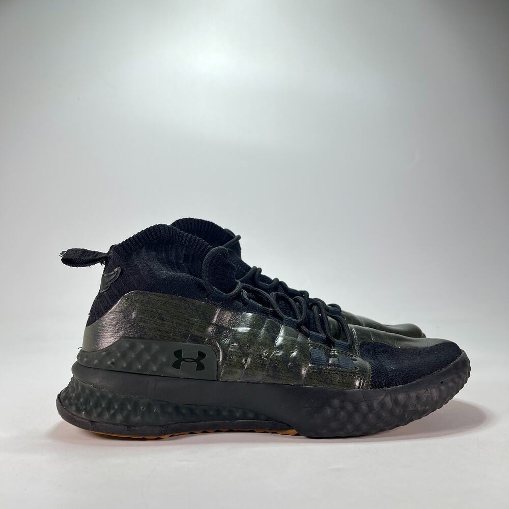 Under Armour Project Rock 1 Black Green Training Shoes 3020788-002 Men's Size 10